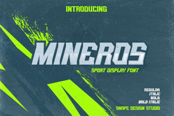 Mineros Display Font for Athletic Craft Projects and Energetic Designs