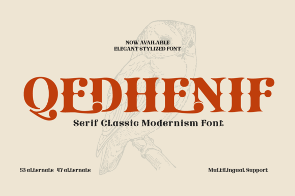 Qedhenif: A Vintage Display Font for Designers